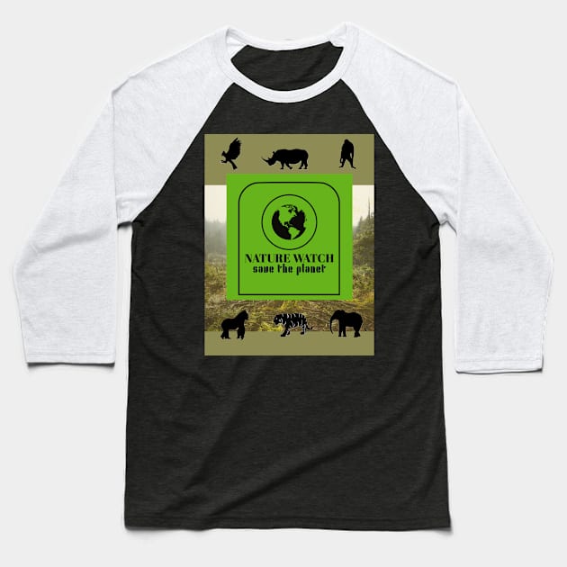 Nature Watch Baseball T-Shirt by Rockers Media